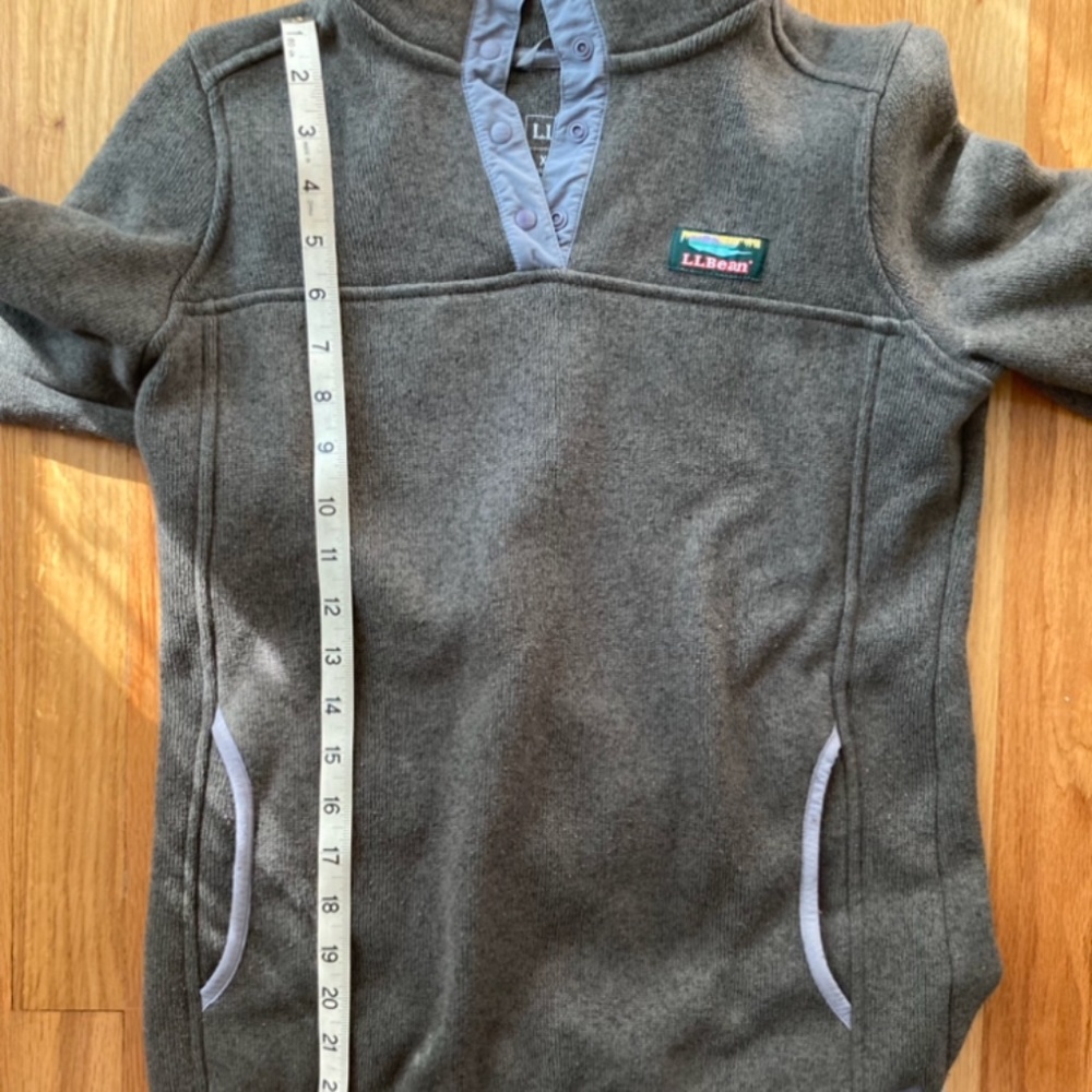 L.L. Bean Sweater Fleece Pullover Olive Green Turtleneck